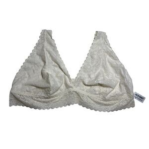 Old Navy Women's Lace Bralette Ivory White Size 4X Sexy Festival Plus NWT